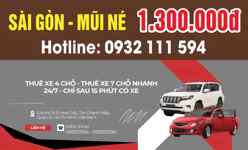 Thuê xe Sài Gòn đi Mũi Né - Dịch vụ xe du lịch Uy Tín Giá Tốt Nhất