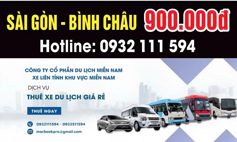 Thuê xe Sài Gòn đi Suối nước nóng Bình Châu - Trọn gói, Giá rẻ